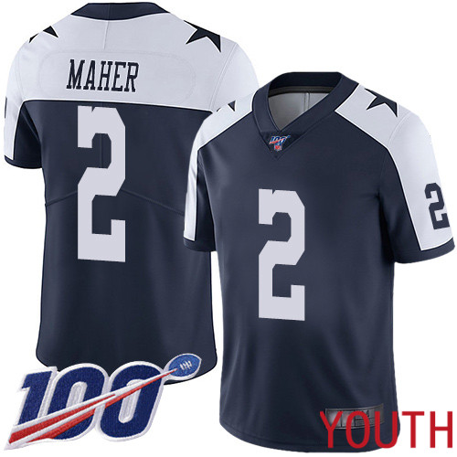 Youth Dallas Cowboys Limited Navy Blue Brett Maher Alternate #2 100th Season Vapor Untouchable Throwback NFL Jersey->women nfl jersey->Women Jersey